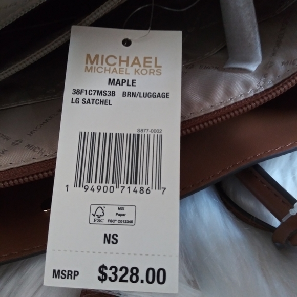 NWT MICHAEL KORS MAPLE LARGE SATCHEL HANDBAG - Picture 9 of 10